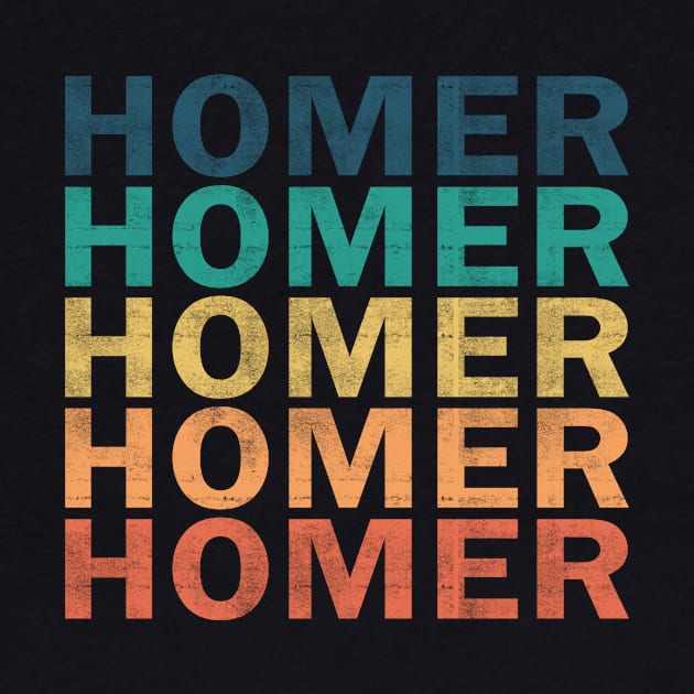 Homer Name T Shirt - Homer Vintage Retro Name Gift Item Tee by henrietacharthadfield